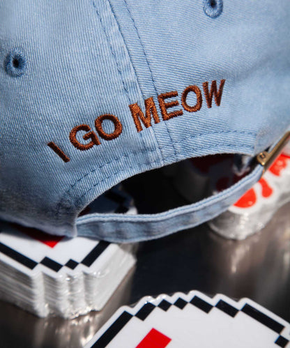 I Go Meow Kids Cap (Vintage Light Blue)